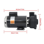 DURAFORCE 3722021-1D Spa Pump 5.0HP 230V 2" Discharge 2-Speed 56Y-Frame Hot Tubs Black