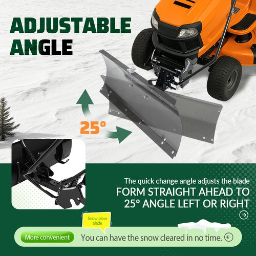 DURAFORCE 46" Snow Plow Blade Attachment Adjustable For Lawn Mower Tractors Cub Cadet MTD