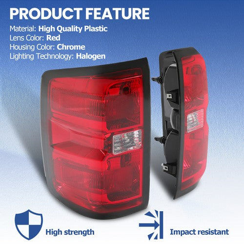 Rear Tail Lights Brake Lamps Set for Chevy Silverado 1500 2500 3500 2014-2018 19