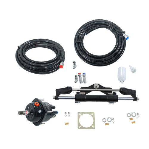 DURAFORCE 350HP Hydraulic Outboard Steering System Helm Pump Cylinder Tubing Kit 26ft