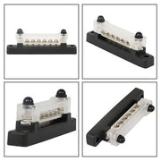 DURAFORCE Bus Bar Power Distribution Terminal Block Red & Black 6 Way 48V 150A Busbar