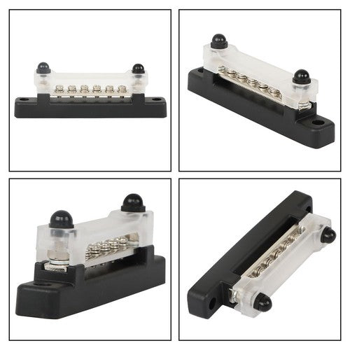 DURAFORCE Bus Bar Power Distribution Terminal Block Red & Black 6 Way 48V 150A Busbar