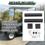DURAFORCE For EZGO TXT&Medalist 1994-13 2014 Golf Cart Clear Folding Windshield Windscreen