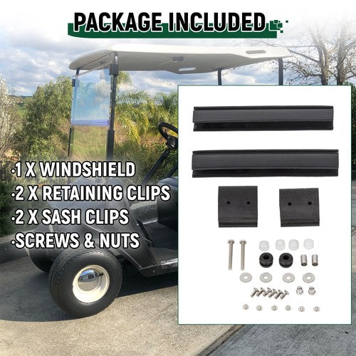 DURAFORCE For EZGO TXT&Medalist 1994-13 2014 Golf Cart Clear Folding Windshield Windscreen