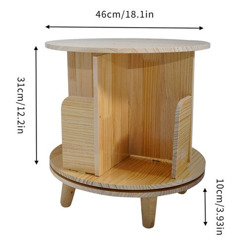 DURAFORCE Mini Desktop Bookshelf Organizer Wooden Storage Bookshelf w/ Legs 31cm Height