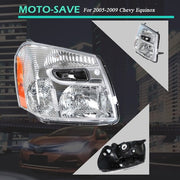 DURAFORCE Headlight Fit For Chevy Equinox 2005-2009 Headlamps Passenger Side Clear Housing