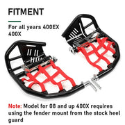 DURAFORCE Nerf Bars Foot Peg Heel Guard For Honda 400EX 400X All Years Black Nerf Red Nets