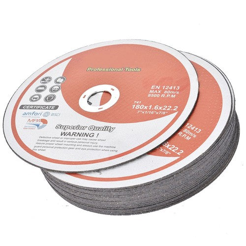 DURAFORCE 100 Pcs 7"x1/16"x7/8" Cut-off Wheel - Metal & Stainless Steel Cutting Discs