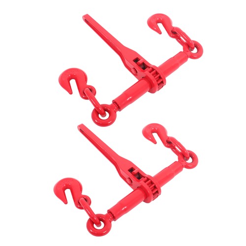 DURAFORCE Red 1/4in-5/16in G70 7800lbs W/G70 Grab Hook Adjustable Chain Binders ×2 Steel