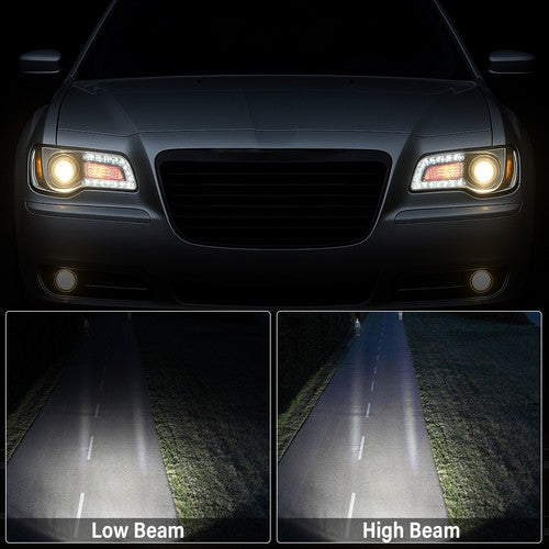 For 2011 2023 Chrysler 300 Black LED DRL Projector Headlights with Bulbs Left Right