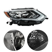 DURAFORCE Headlight Replacement For Nissan Rogue 2017 2018 2019 Right Side Chrome Housing