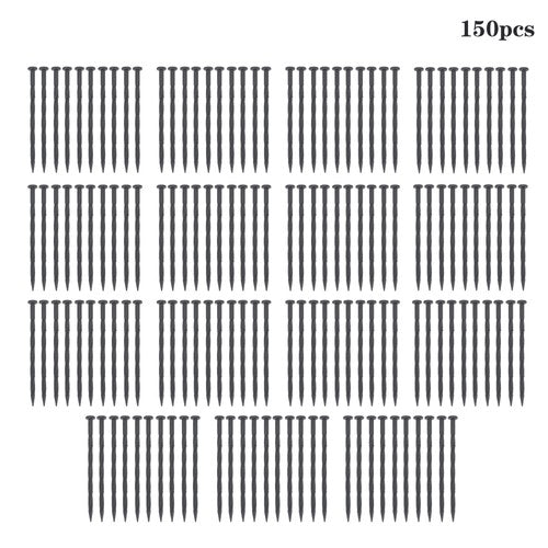 DURAFORCE Landscape Edging Anchoring Garden Stakes Lawn Yard 150 Pcs Plastic Spikes 8 Inch