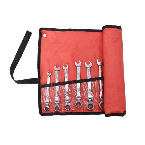 DURAFORCE 12pc Flexible Head Ratcheting Wrench Combination Spanner Tool Set 8-19mm Metric