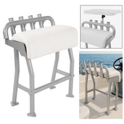 DURAFORCE 29in Aluminium White Boat T Top Leaning Post Seat S Size Long Cushion Universal