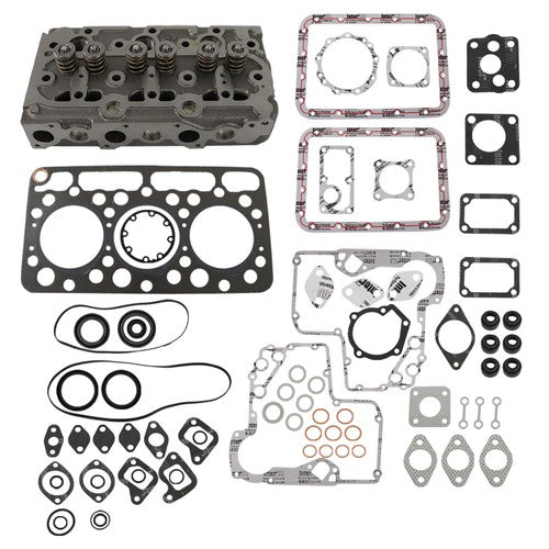 DURAFORCE Complete Cylinder Head Assy Valves & Full Gasket Set for Kubota D750 Engine