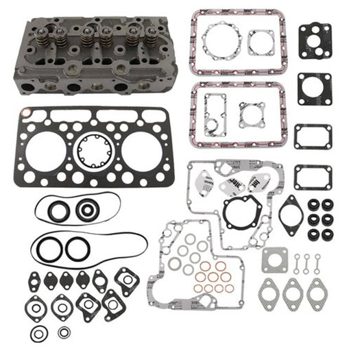 DURAFORCE Complete Cylinder Head Assy Valves & Full Gasket Set for Kubota D750 Engine