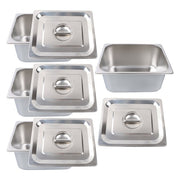 DURAFORCE Restaurant Steam Table Pans 4 Pack 1/2 Size 6 Inch Deep Thickened with Lid