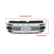 DURAFORCE New Plastic Front Upper Bumper Grille Chrome Trim For Ford F250 XL/XLT 2023-2024