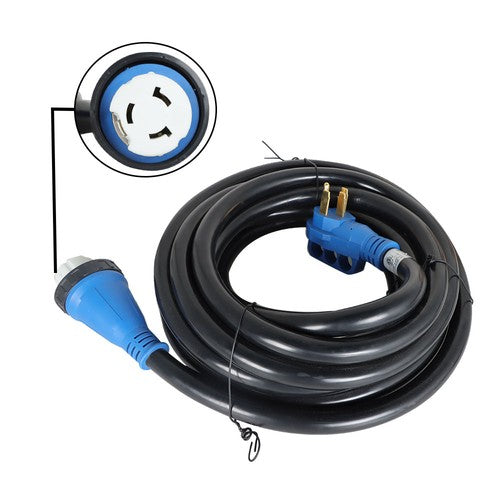 DURAFORCE 50 Amp 30ft Generator Extension Cord & Power Inlet Box Power Combo Kit
