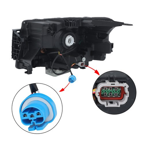DURAFORCE Headlight Replacement For Nissan Frontier 2022-2023 RH Side Clear Black Halogen