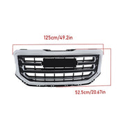 DURAFORCE Black Fit For GMC Sierra 1500 2016-2017 2018 Chrome Front Bumper Upper Grille