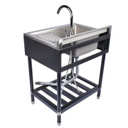 DURAFORCE 28.3in Stainless Steel Utility Sink, Free Standing Laundry Sink with Washboard