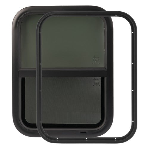 DURAFORCE Universal 18" W x 24" H Vertical Slider RV Window W/Screen For RV Camper Trailer
