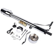 DURAFORCE 30" Chrome Tilt Auto Steering Column w/ 9 Hole Wheel Adapter Key Stainless Steel