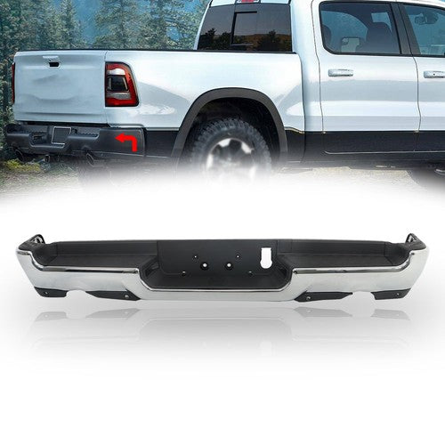 DURAFORCE For RAM 1500 2019-2023 Complete Chrome Rear Bumper Assembly Dual Exhaust New