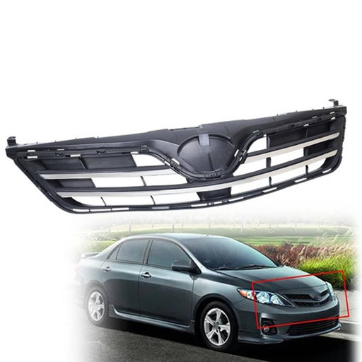 DURAFORCE 5310002640C0 Front Bumper Upper Chrome Black Grille for Toyota Corolla 2013