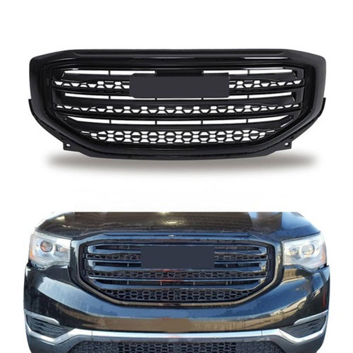 DURAFORCE Suitable For GMC Acadia 2017-2019 Front Bumper Upper Grille Plastic Gloss Black