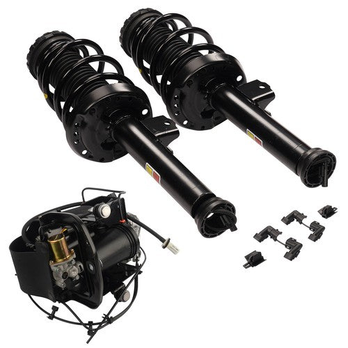 DURAFORCE Set of 3 Front Shock Strut Assys & Air Compressor For Cadillac XTS 3.6L V6 13-19
