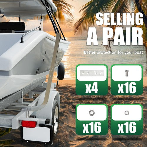 DURAFORCE Boat Trailer Guide Poles Aluminum Square Upright 1 1/2" Square 46" Tall Pair