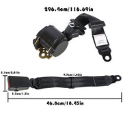 DURAFORCE 3 Point Seat Belt Retractable Black Shoulder For Jeep CJ YJ Wrangler 1982-1995