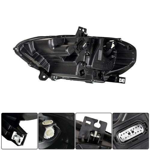 DURAFORCE Black Headlight LED DRL Projector Lamp Right Side Fit For Ford Mustang 2018-2020