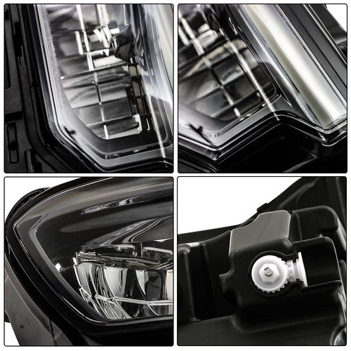 DURAFORCE For Grand Cherokee 2021-2024 (w/o Animation & Leveling) Pair Headlamps LED Black