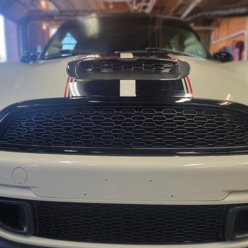 Hood Scoop for 07-13 Mini Cooper S R55 R56 R58 R59 Air Intake Vent Carbon Style