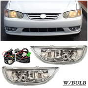 DURAFORCE Front Bumper Fog Lights Driving Lamps Pair for 2001-2002 for Toyota Corolla