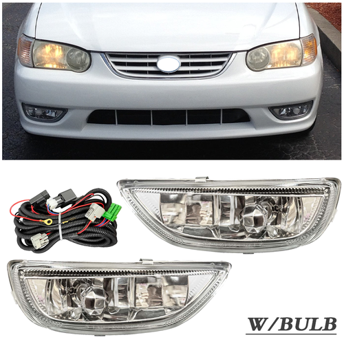 DURAFORCE Front Bumper Fog Lights Driving Lamps Pair for 2001-2002 for Toyota Corolla