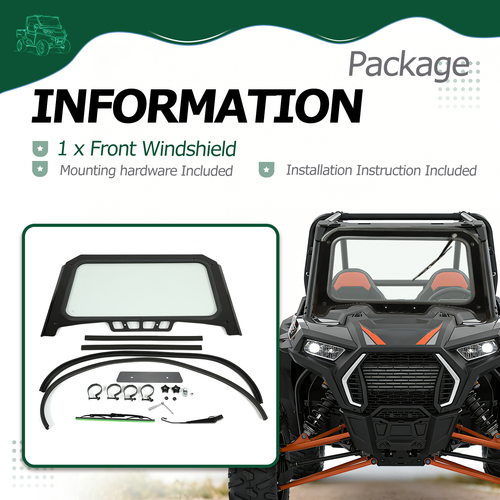 DURAFORCE For Polaris RZR XP 4 1000 Turbo Glass Front Full Vented Windshield 2019-2023
