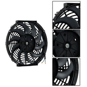 DURAFORCE 2× 12" Electric Radiator Cooling Slim Fans Push Pull Mount Black For Universal