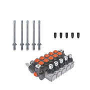 DURAFORCE 5 Spool 3625PSI Hydraulic Monoblock Double Acting Control Valve 11 GPM SAE Ports