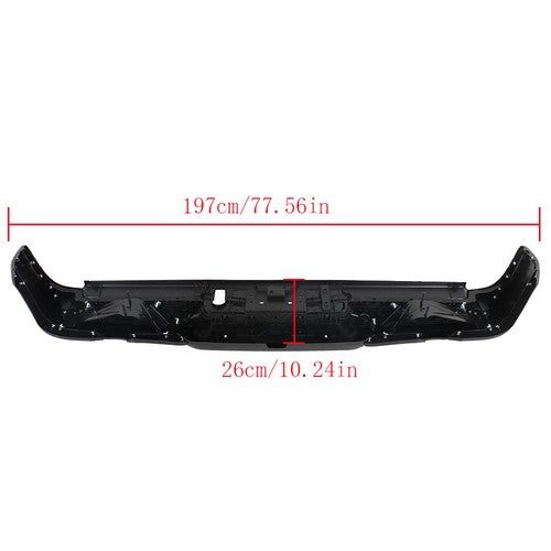 DURAFORCE w/ Vent,w/o Sensor Holes Black Metal Rear Bumper Suitable For RAM 1500 2019-2022