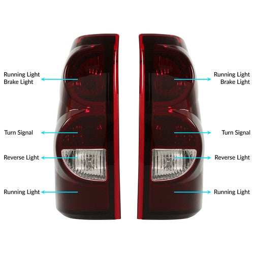 Tail Lights Brake Lamps with Bulbs for 2003-2006 Chevy Silverado 1500 2500 3500 HD