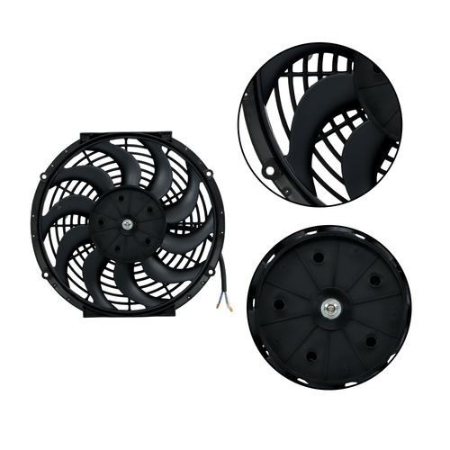 DURAFORCE 2× 12" Electric Radiator Cooling Slim Fans Push Pull Mount Black For Universal