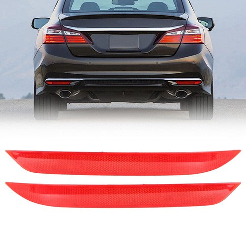 DURAFORCE 2PCS Rear Bumper Reflector Tail Set Left&Right RED For 2016-2017 Honda Accord