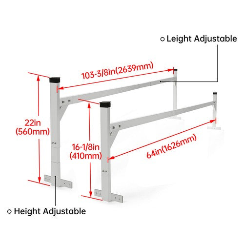Cargo Adjustable Roof Mount Ladder Rack 4-8.5 Feet for Enclosed Opened Trailer