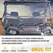 DURAFORCE For 2009-2014 Polaris Ranger 500/800 XP Full Size Polycarbonate Clear Windshield