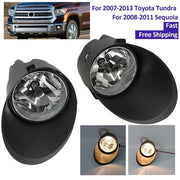 DURAFORCE Fit 2007-2013 Toyota Tundra 2008-2011 Sequoia Pair Clear Fog Light w/cover LH RH