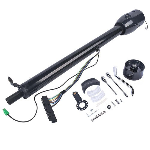 DURAFORCE 32" Automatic Column Shift Tilt Steering Column No Key & Wheel Adapter Black
